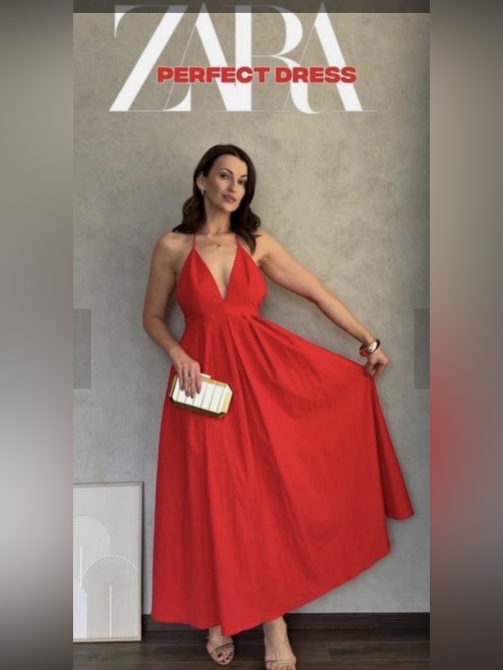 Zara Vibrant Red Maxi Dress